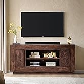 OKD Modern 70" TV Stand, Entertainment Center for TVs Up to 80", Media Console with Large Open Storage & Side Cabinets, Thick Wood Design for Living Room, Dark Walnut