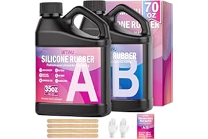 MITINU Silicone Mold Making Kit, 70.5oz 15A Elastic Liquid Silica Gel for Casting Resin molds and Candle & Soap Mold,Fast Cure Translucent Platinum Silicone Rubber