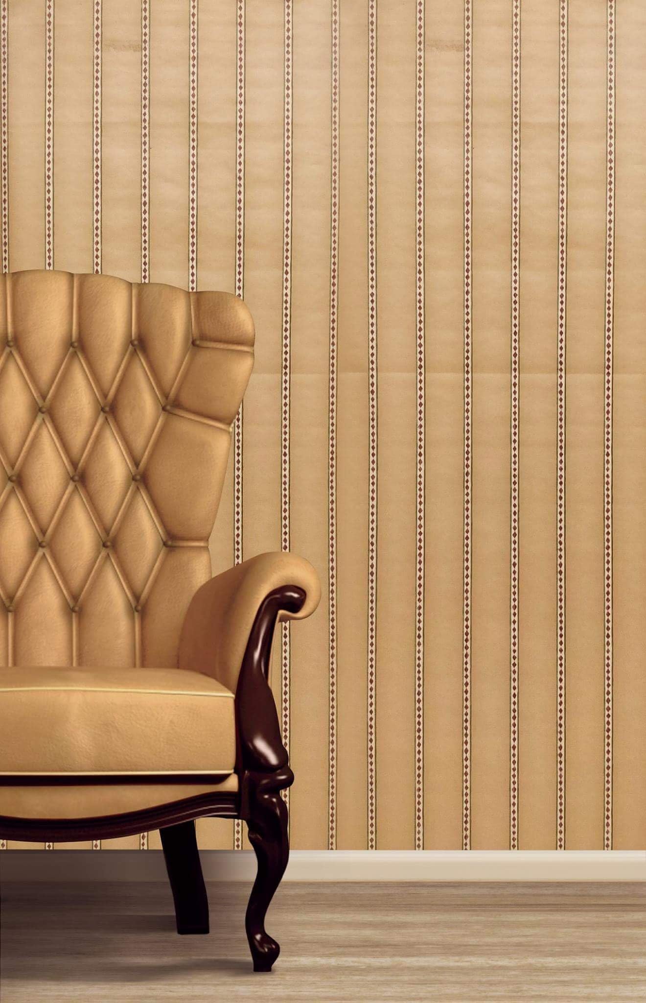 KONARK DESIGNER WALLPAPERS Vertical Stripes Design Non-Woven Wallpaper (Vinyl, 57 sq ft, Brown)