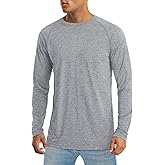MAGCOMSEN Men's Long Sleeve Shirt Quick Dry UPF 50+ Sun Protection Lightweight T-Shirt Athletic Workout Fishing Tee
