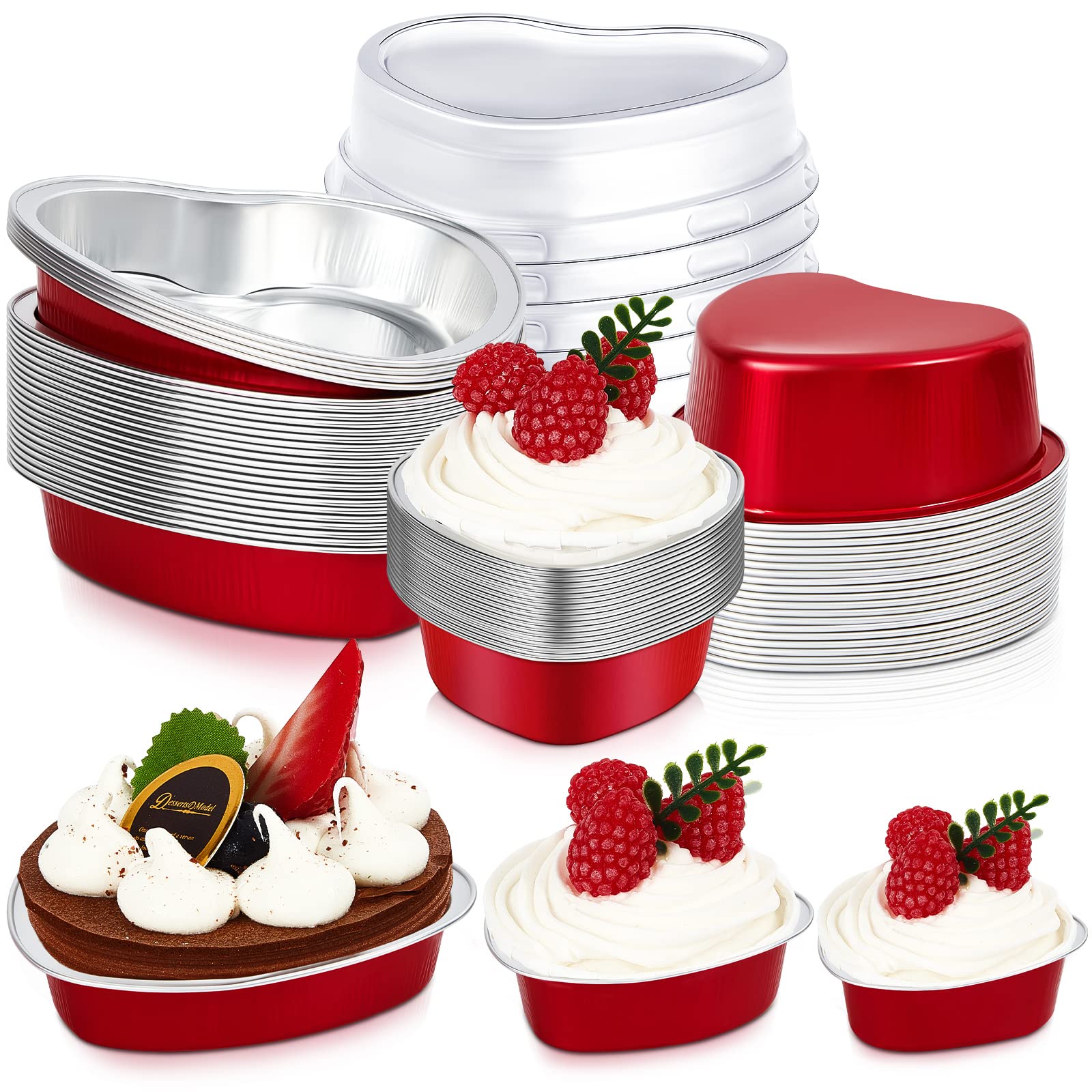 Small Baking Ramekins 3-Piece Heart Shaped Ceramic Ramekins - 6oz Oven ...