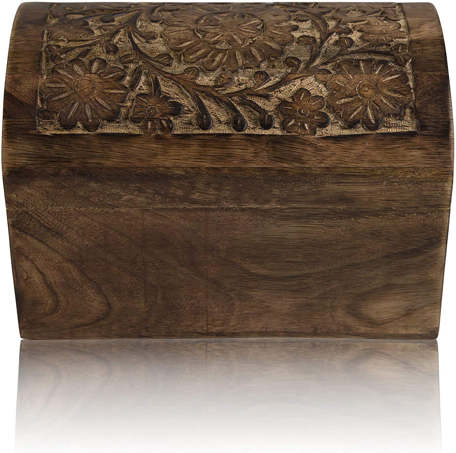 Great Birthday Gift Ideas Handmade Decorative Wooden Jewellery Keepsake Box Treasure Jewellery Organizer Treasure Chest Trinket Holder Lock Watch Box 22 x 15 cms (Antique Finish)