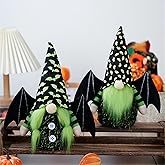 Gwindrise Bat Gnome Halloween Decorations for Home, Set of 2 Gnomes with Bat Wings, Handmade Tomte Gnome for Halloween Decor, for Women