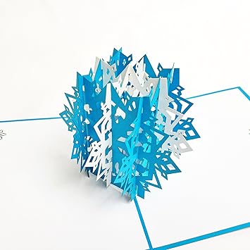 Amazon Creve ポップアップ グリーティング カード スノークリスタル 雪の結晶 クリスマス 寒中見舞い グリーティングカード 文房具 オフィス用品