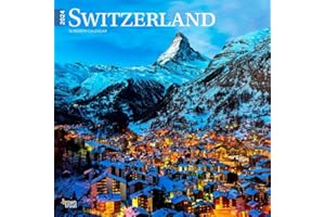 Switzerland | 2024 12 x 24 Inch Monthly Square Wall Calendar | BrownTrout | Travel Europe Swiss Alps
