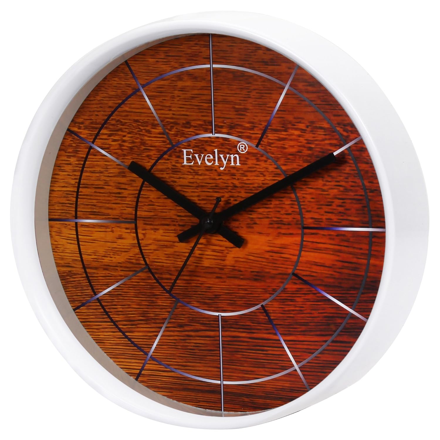 Buy Evelyn Round Wall Clock With Glass For Home Bedroom Living Room Kitchen Evc 41 W Online At Low Prices In India Amazon In