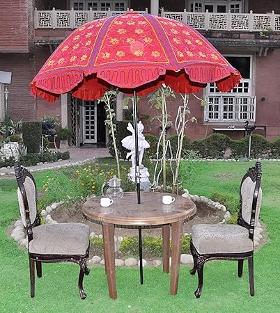 Lalhaveli Decorative Handmade Embroidery Design Large Umbrella For Wedding 52 X 72 Inches
