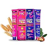 NK Nourishing Hair Mask Kit – Argan Oil, Hyaluronic Acid, Vitamin E + Collagen, Milk Protein & Oat; Frizz Control, Heat Protectant, Repair, Smooth Hydrated Strong Hair 100 g Each