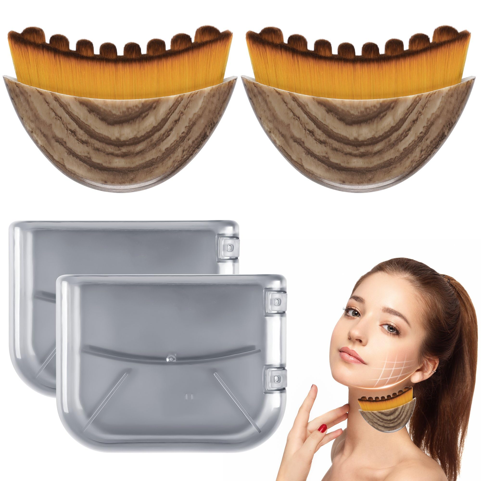 Photo 1 of New Lymphatic Contour Face Brush, Lymphatic Drainage Massager for Chin & Neck,Ultra-Soft Bristles Suitable for All Skin Types,Portable Ergonomic Beauty Tool with Travel Case?2 Pcs?