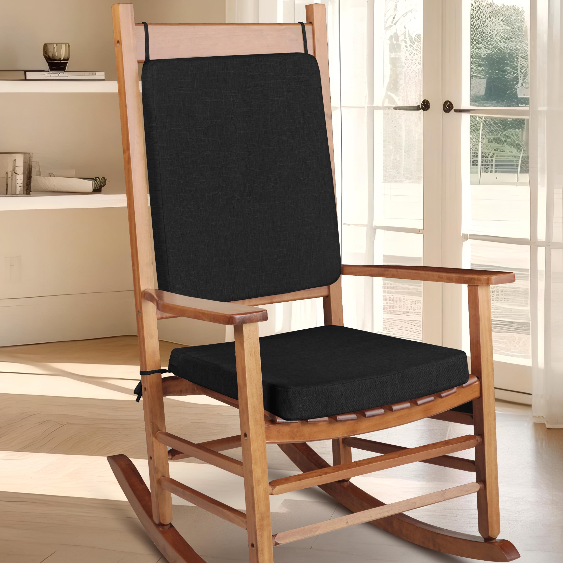 flygulls rocking chair cushion set with machine washable cover non-slip rocking chair cushions indoo