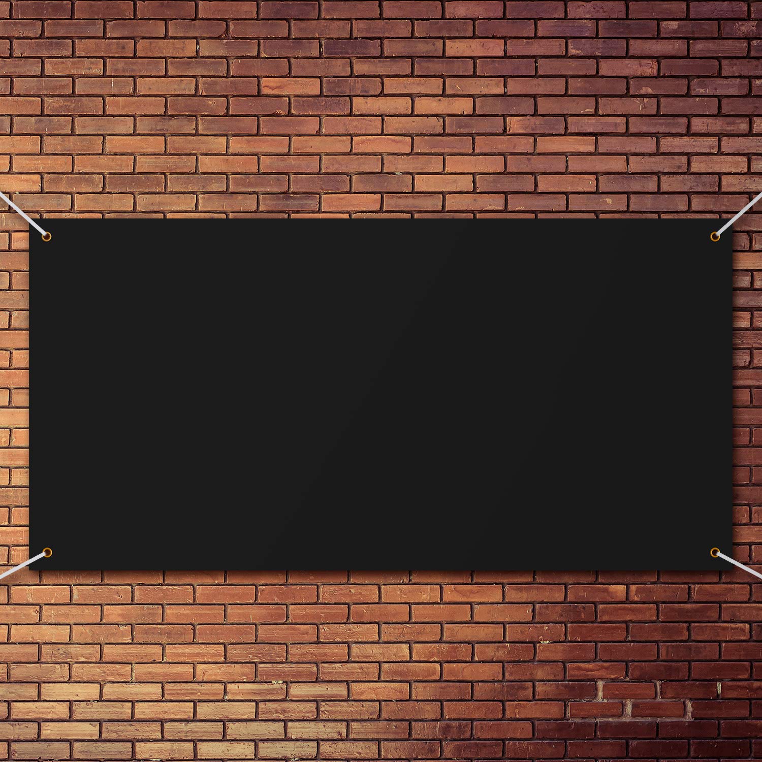 Photo 1 of Zonon Large Blank Banners And Signs Polyester Oxford Cloth Sublimation Banner To Decorate With Hanging Rope For Indoor Wall Outdoor Easy Hang Diy Signs For Business Office(Black,2 x 4 Feet)