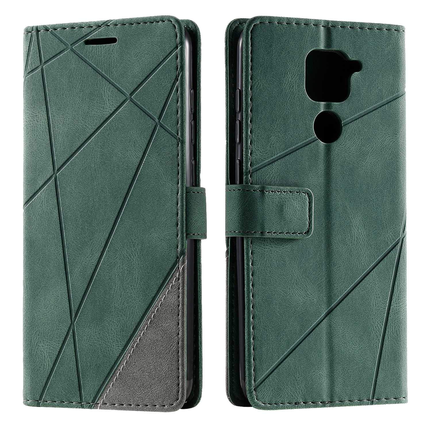 SONWO Case for Xiaomi Redmi Note 9 Case, Premium Leather Flip Wallet Case Magnetic Closure Card Slots Kickstand Phone Case for Xiaomi Redmi Note 9, Green