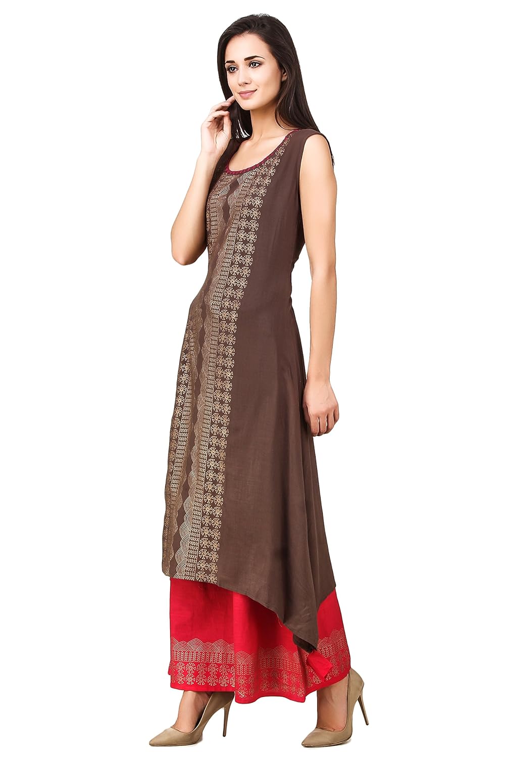 sreshee women's premium cotton designer kurti with palazzo pants set (three colour options)