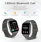 Popglory Smart Watch 1.85 inch 44mm 2 Straps Blood Pressure Heart Rate OS view 2
