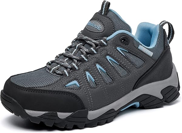 SHULOOK Wanderschuhe Damen Wasserdicht Leicht Trekkingschuhe Damen rutschfeste Bergschuhe Outdoor Schuhe für Camping,Hiking,Angeln