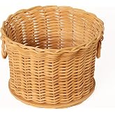 PEDDIG SHOP Two-Handle Storage Basket Weaving Kit &ndash; DIY Natural Rattan Craft Set with Pre-Drilled Wooden Base &ndash; Illustrated Instructions in English and Spanish &ndash; Practical Home D&eacute;cor Organizer