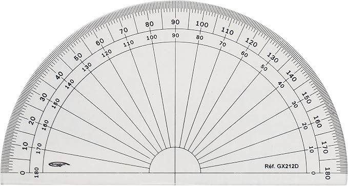 Rapporteur Demi-cercle 20 Cm – Transparent Et Ultra-précis !