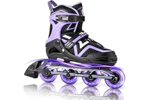 Ruthfot Adjustable Inline Skates for Boys and Girls with Full Light Up Wheels, Outdoor Roller Blades for Kids and Women
