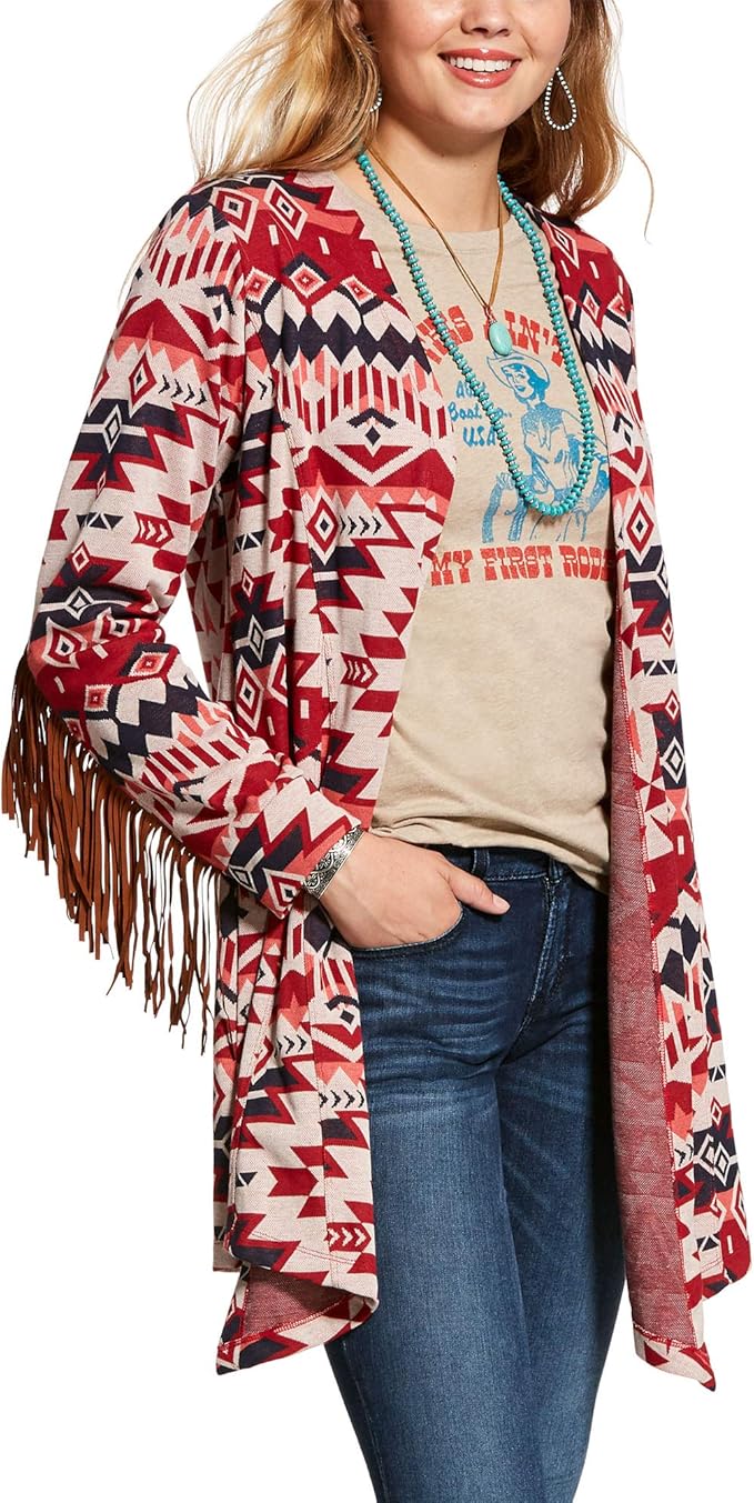 ARIAT Women's Aztec Head Chief Sweater Multi Large Clothing