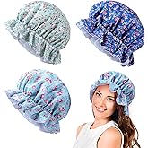 Geyoga 3 Pcs Women Mop Cap Colonial Bonnet Pioners Mop Hats Elastic Maid Hat Victorian Grandma Night Bonnet for Colonial Costume Accessories