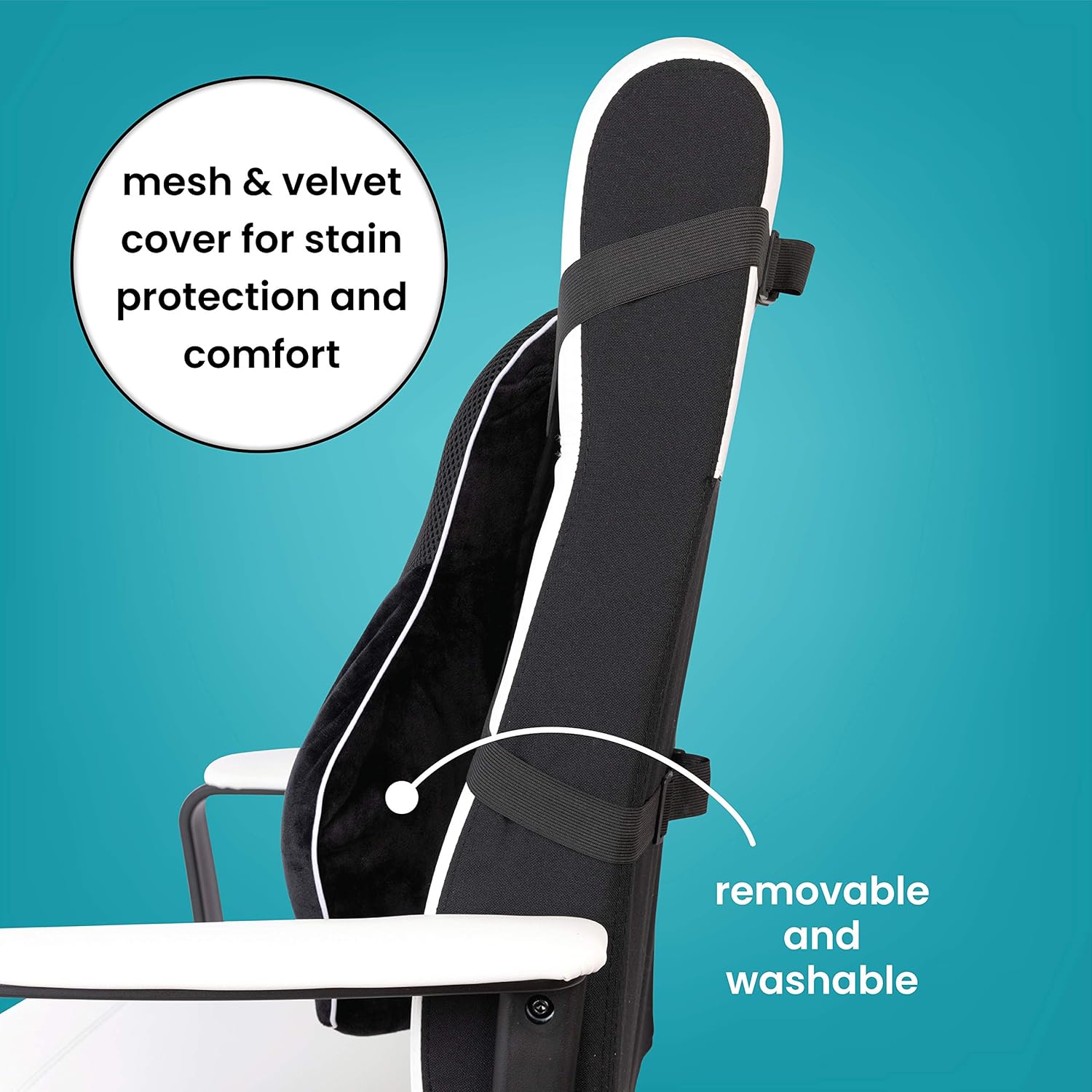 Healthy Spirit Full Lumbar Back Support | Memory Foam Full Size Back Cushion Lumbar Support for Office Chair Car, Black, 1 Count: Health & Personal Care