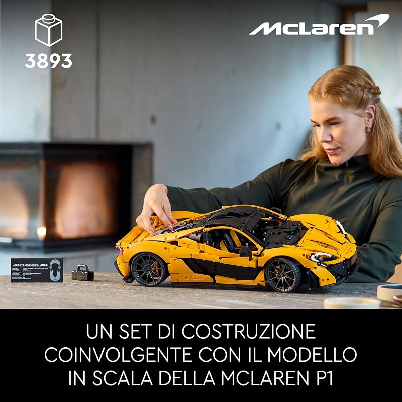 Technic McLaren P1 Modellino di Auto Sportiva da Costruire, Hobby Creativo per Adulti, Regalo per Uomo, Donna, Lui o Lei, Kit Modellismo da Collezione di Macchina Supercar in Scala 42172 — foto 2 di 8