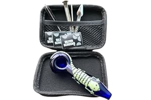 GENERIC Collectible Gorgeous Pipe, Pocket size 4.7" Pipe with Brush Storage Box Metal Tool Hand Pipe Gift