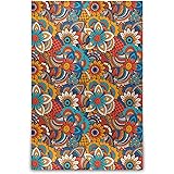 Hand Drawn Floral Elements Ultra-Soft Flannel Blanket, Lightweight Holiday Flannel Fleece Blanket Adults Kids Office Living R