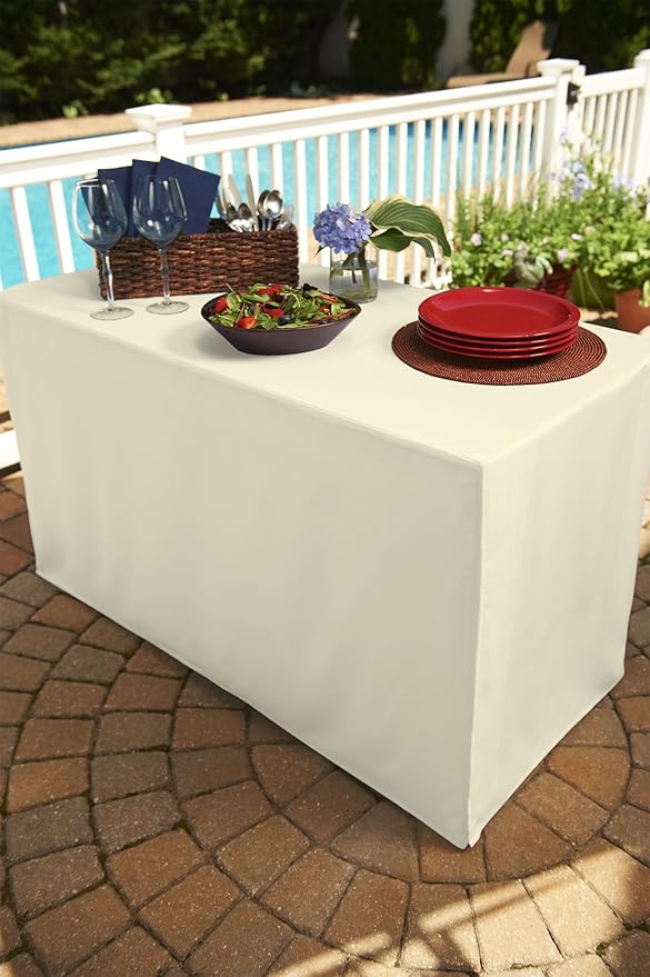 Amazon Com Bathroom And More Ivory Folding Table Tablecloth