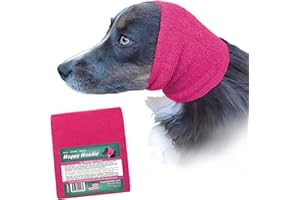 ZONI PETS Happy Hoodie The Original Dog & Cat Calming Band - American Brand - Anxiety Relief/Noise Protection-Grooming-Thunder-Fireworks (Large, Pink) - Since 2008