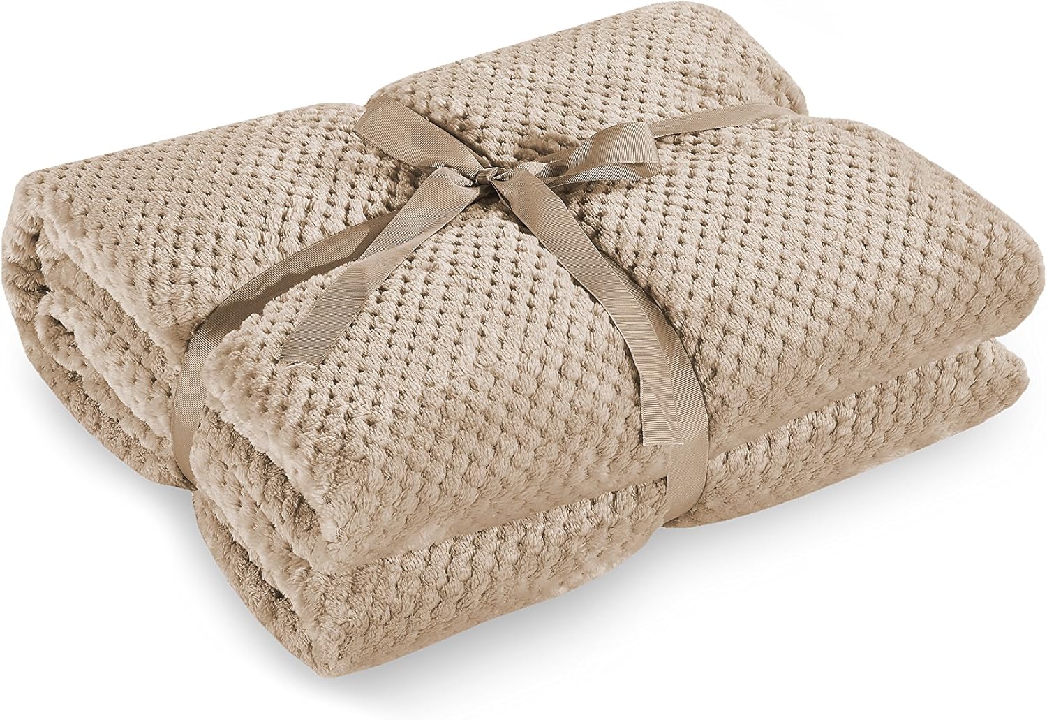DecoKing Scandanavian style Blanket microfibre cosy Blanket Fleece bedspread Soft smooth Cuddly, Microfibre, cappuccino, 220 x 240 cm - Image 3