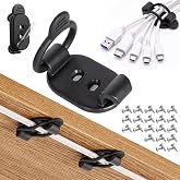 Nearockle 20 Pack Cable Management Clips, Adhesive Cord Organizer-Black | Reusable Cable Clips with Screws &amp; Silicone Ties, Cord Management Under Desk Behind TV for Office, School, Home, Outdoor