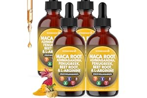 Superfood MD Maca Root Liquid Drops with Ashwagandha, Nettle, Fenugreek, Beet Root and L-Arginine Liquid Multivitamin for Women and Men - 8 Oz