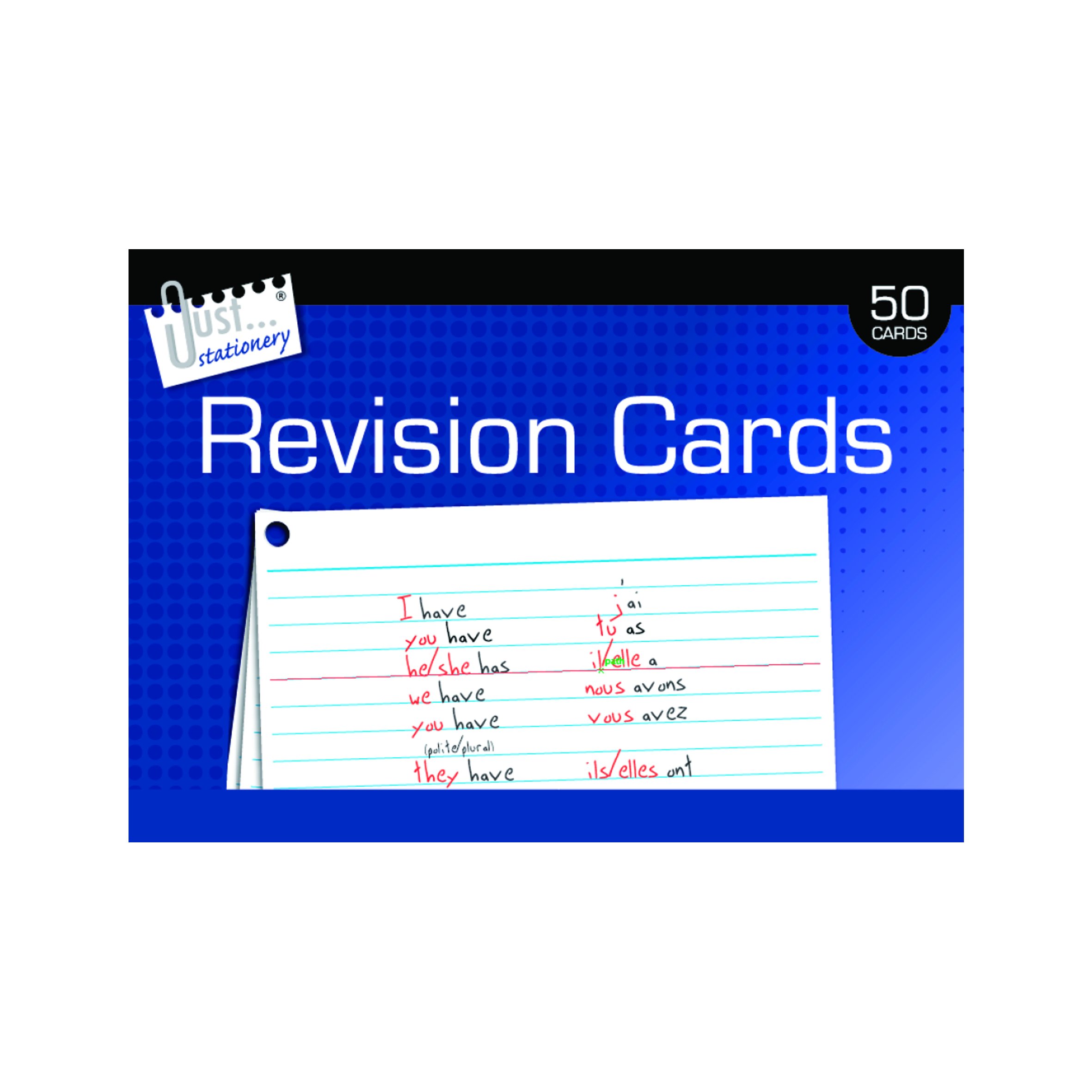 Just stationery 50 Revision Cards 10.5 x 15cm Double Sided, 6835