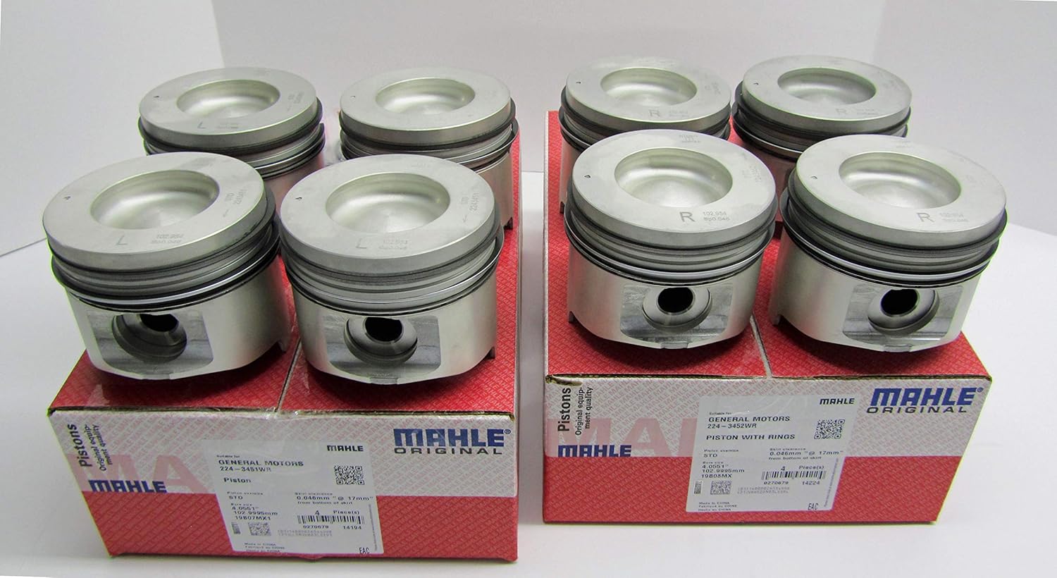 BMI MAHLE Pistons set Compadible with 6.6L Duramax 2001