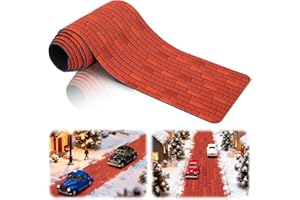 DTOFOOT Christmas Village Road 4.7 x 47.2 Inch Christmas Village Brick Road Brick Road Mat for DIY Miniature Landscape Xmas Village Collectible Buildings Accessories Decor