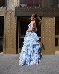 Tiered Blue Ruffle Prom Dresses 2025 for Women