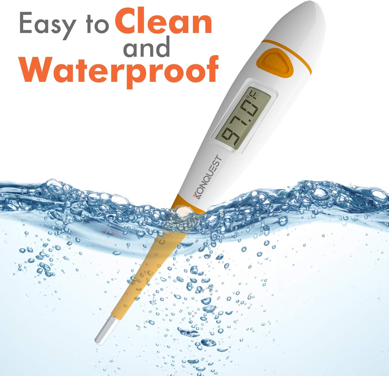 Konquest KDT-1201 Best Digital Medical Thermometer, Highly Accurate and Fast, Easy to Use, 10 Second Reading. Detect Fever Quickly - Oral Armpit and Rectal Thermometer for Babies Children and Adults: Health & Personal Care