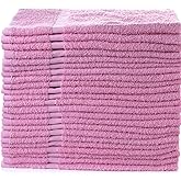 SIMPLI-MAGIC Cotton Hand Towels 16"x27" (12 Pack) – Soft Towels for Bathroom, Kitchen, Salon & Gym (Pink)