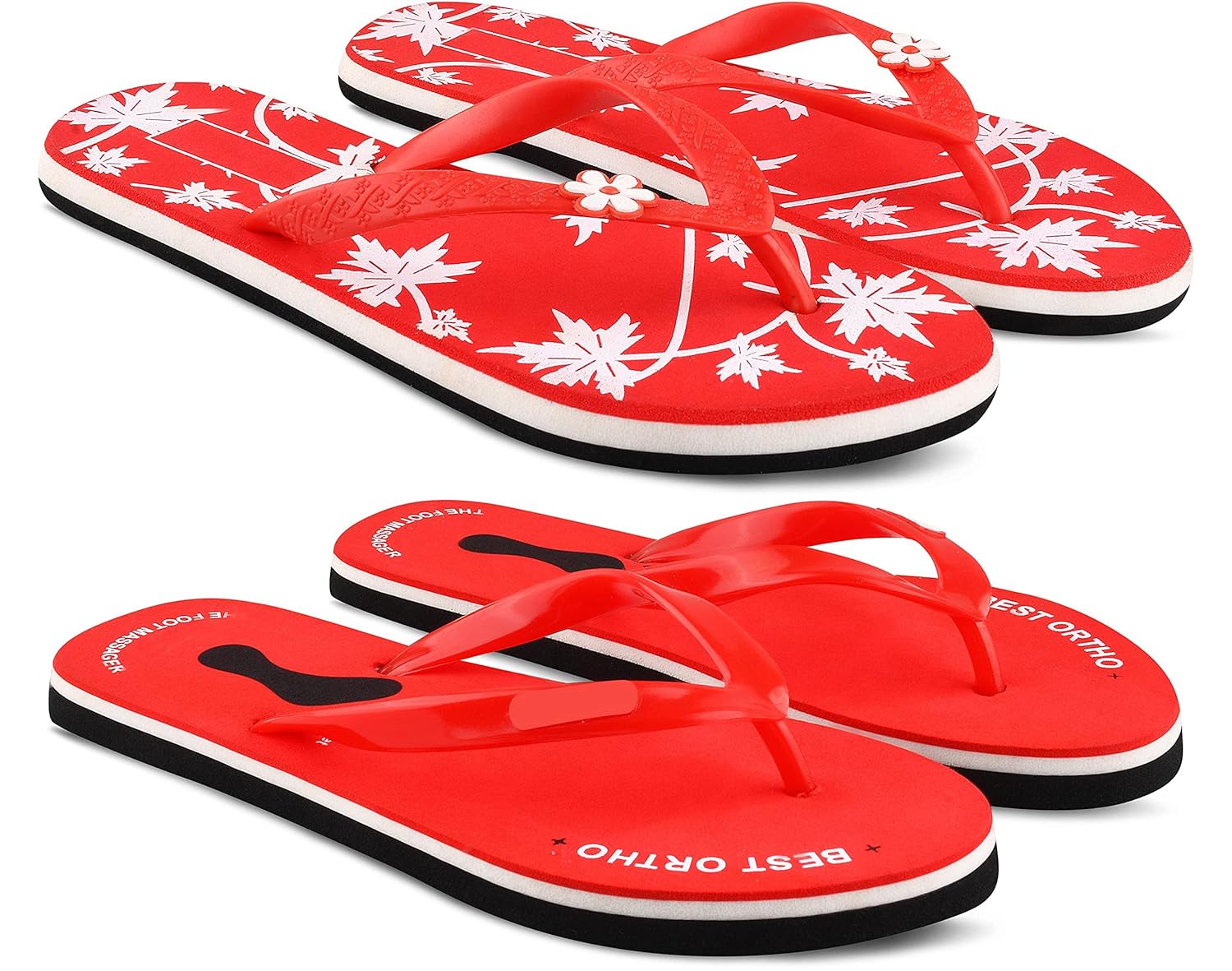 Buy StyleArt Women's Combo of 2 Pair Flip Flops, Red & Red EVA Slipper