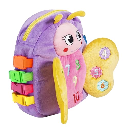 Buckle Toys Blossom Butterfly Toddler Backpack with Buckles and