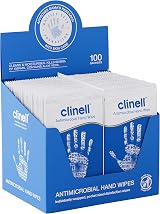 Clinell Antimicrobial Hand Wipes 100 Sachets - Dermatologically Tested view 1