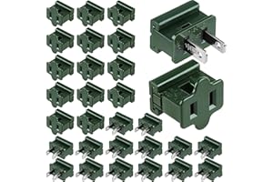 Fovths 30 Pieces Christmas Lighting Slip Plug SPT-1 Male and SPT-1 Female Vampire Plug Gilbert Zip Slide Plugs Electrical Light End Plugs for Christmas Decoration, Green