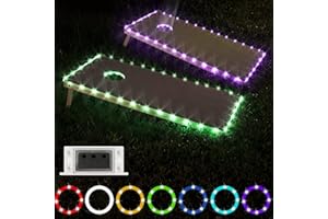 【Sensor Version】LED Cornhole Lights, Score Sensing Reactive Lights, Light Up Action LED Cornhole Board Edge and Ring Lights, 