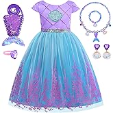 knemmy Mermaid Dress for Girls Princess Costumes for Halloween Cosplay Fancy Dress Up Party Birthday Outfit