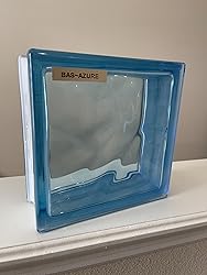 Seves Glass Block 7.5 x 7.5 x 3 Basic Wave Azure