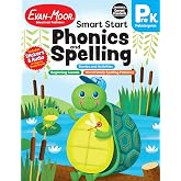 Evan-Moor&rsquo;s Smart Start Phonics and Spelling Workbook for Preschool, Beginning Reading, Spelling patterns, Learn to Read, Homeschool, Word families, Stickers, Print Copy, Audio stories