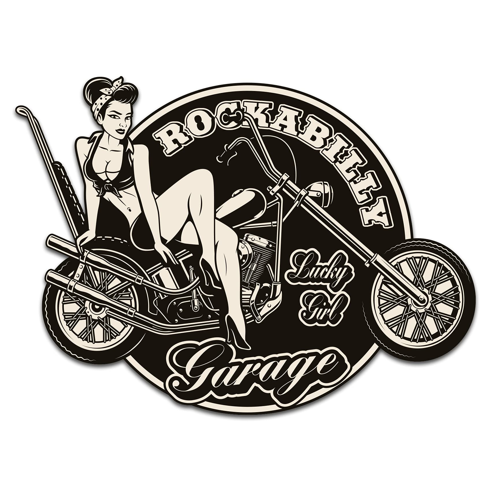 Retro Vintage Sticker Finest Folia Sticker Old School Ace Cult Rockabilly (R149-4 Rockabilly 2) — image 1