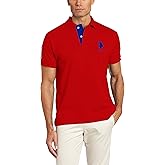 U.S. Polo Assn. Men
s Short-Sleeve Polo Shirt with Applique, Casual Summer Slim Fit Polo Shirt with Contrast Color