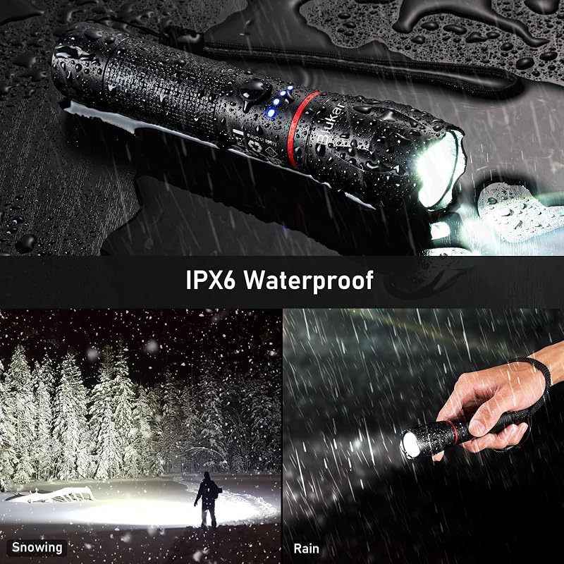 Linterna LED Recargable, Super Brillante Linternas de Aluminio
